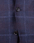 Navy Check 'Natural Soft' Wool & Cashmere Jacket