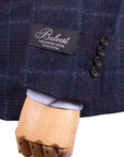 Navy Check 'Natural Soft' Wool & Cashmere Jacket