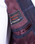 Navy Check 'Natural Soft' Wool & Cashmere Jacket