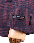 Navy & Red Check Wool, Silk & Cashmere Jacket