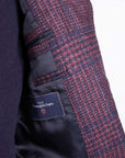 Navy & Red Check Wool, Silk & Cashmere Jacket