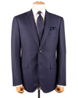 Navy Herringbone Super 160s Merino Wool Suit