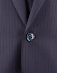 Navy Herringbone Super 160s Merino Wool Suit