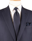 Navy Herringbone Super 160s Merino Wool Suit