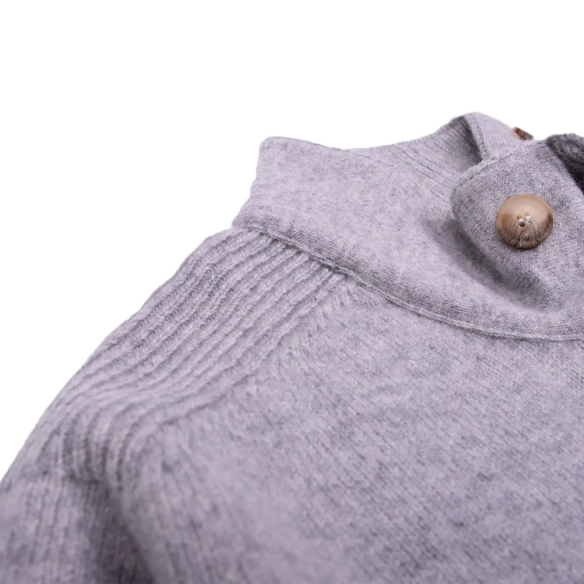 Silver Virgin Wool Button Down Sweater KNITWEAR Robert Old