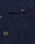 Robert Old Dark Denim Herringbone Cotton Overshirt