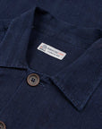 Robert Old Dark Denim Herringbone Cotton Overshirt