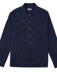 Robert Old Dark Denim Herringbone Cotton Overshirt