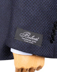 Navy Blue Houndstooth Wool Jacket JACKETS Belvest