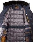 Dark Blue 'Bernier' Longline Padded Down Jacket