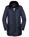 Dark Blue 'Bernier' Longline Padded Down Jacket