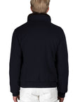 Navy 'Bellati' Wool & Cashmere Bomber Jacket