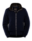 Navy 'Bellati' Wool & Cashmere Bomber Jacket