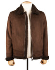 Brown Suede Shearling-lined Bomber Jacket