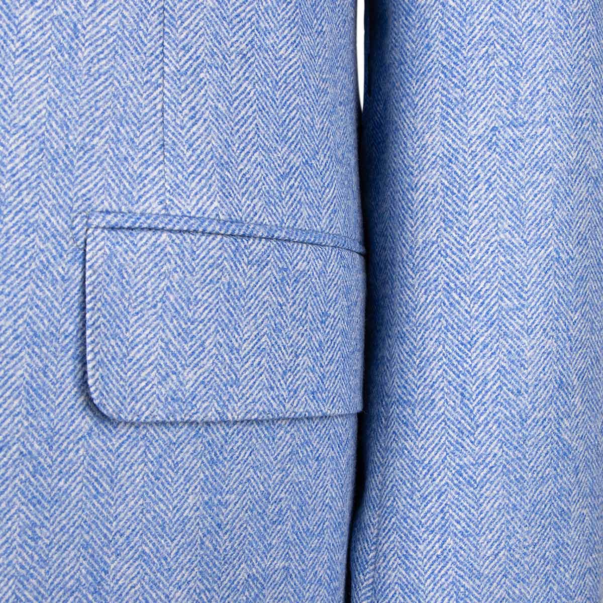 Blue Herringbone 100% Wool Jacket JACKETS Robert Old