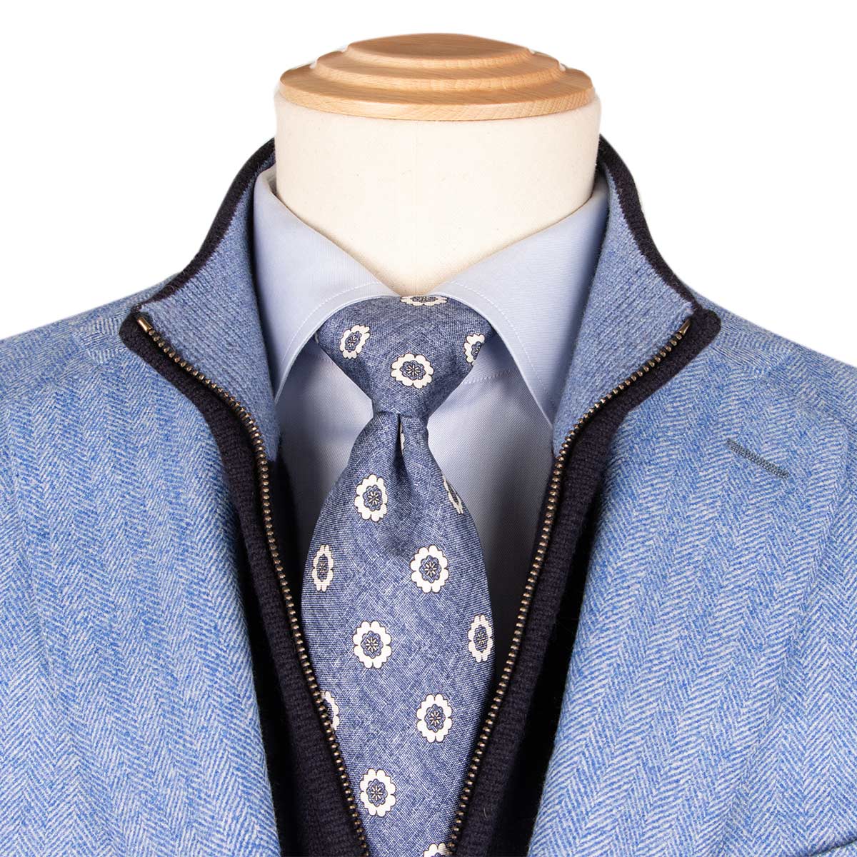 Blue Herringbone 100% Wool Jacket JACKETS Robert Old