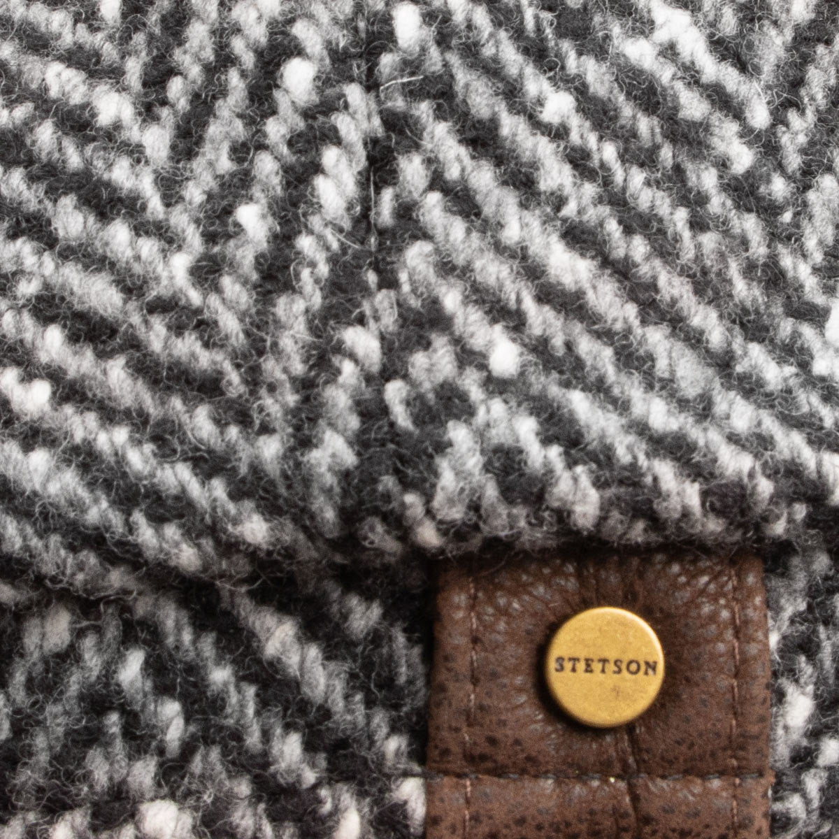 Grey Herringbone Hatteras Flat Cap CAPS & HATS Stetson