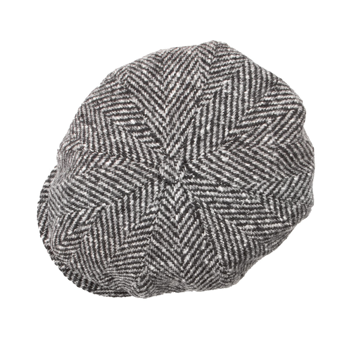 Grey Herringbone Hatteras Flat Cap CAPS & HATS Stetson