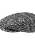 Grey Herringbone Hatteras Flat Cap CAPS & HATS Stetson