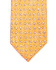 Orange & White Circle Print Seven Fold 100% Silk Tie TIES/CRAVATS Robert Old