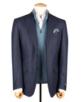 Navy Herringbone 100% Wool Jacket JACKETS Robert Old