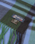 Green & Blue Check Cashmere Scarf SCARVES Robert Old