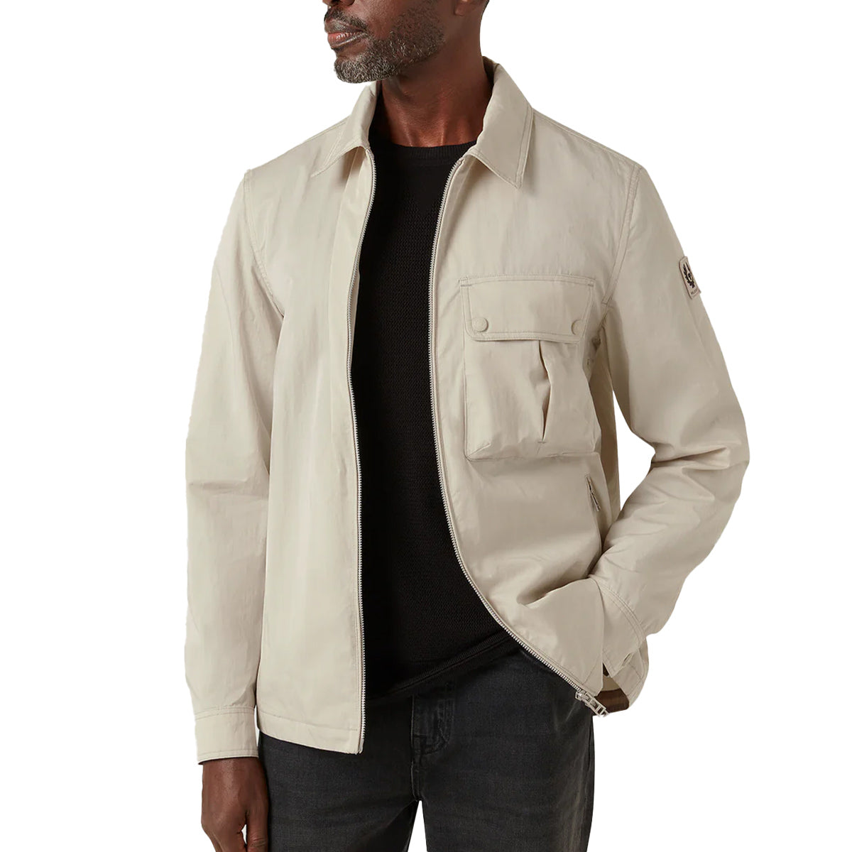 Stone Beige Drome Cotton Gabardine Overshirt BLOUSONS Belstaff