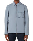 Flint Blue Drome Cotton Gabardine Overshirt BLOUSONS Belstaff