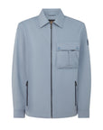 Flint Blue Drome Cotton Gabardine Overshirt BLOUSONS Belstaff