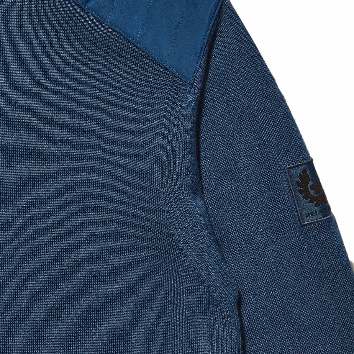 Insignia Blue Kilmington Merino Wool Quarter Zip Sweater KNITWEAR Belstaff