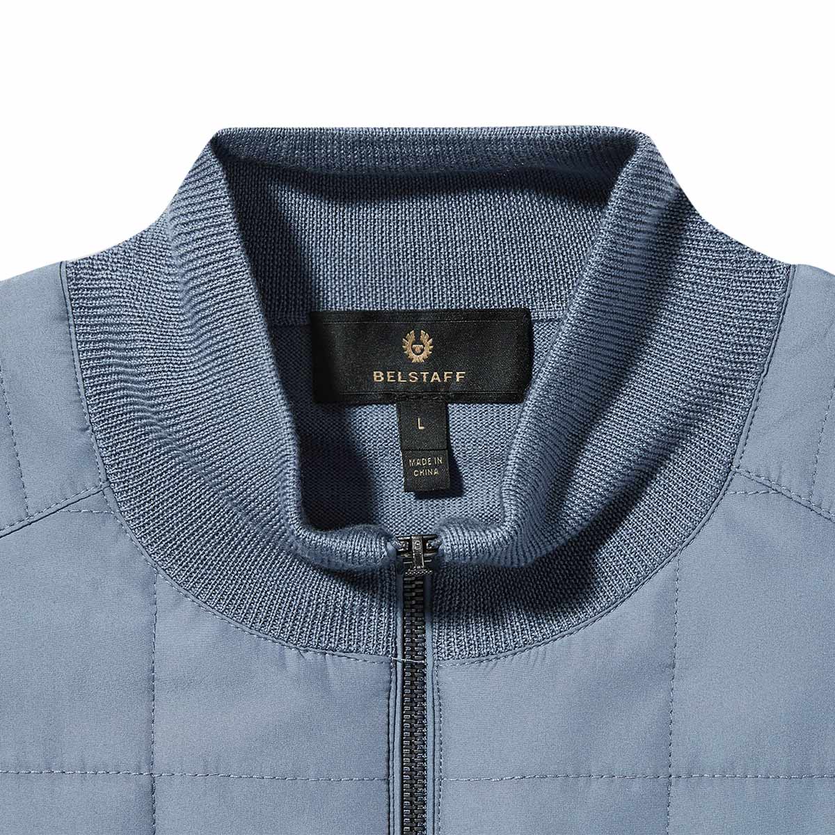 Flint Blue Kelbrook Merino Wool Zip Cardigan KNITWEAR Belstaff