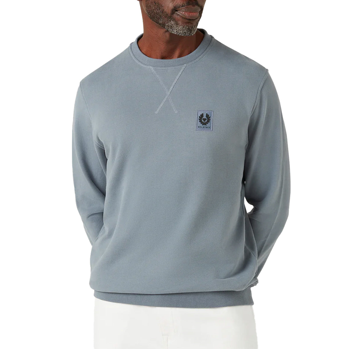 Flint Blue Fleece Cotton Sweatshirt SWEATS Belstaff