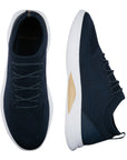 Navy Shark-Wave Technical Knit Sneakers SHOES Paul & Shark