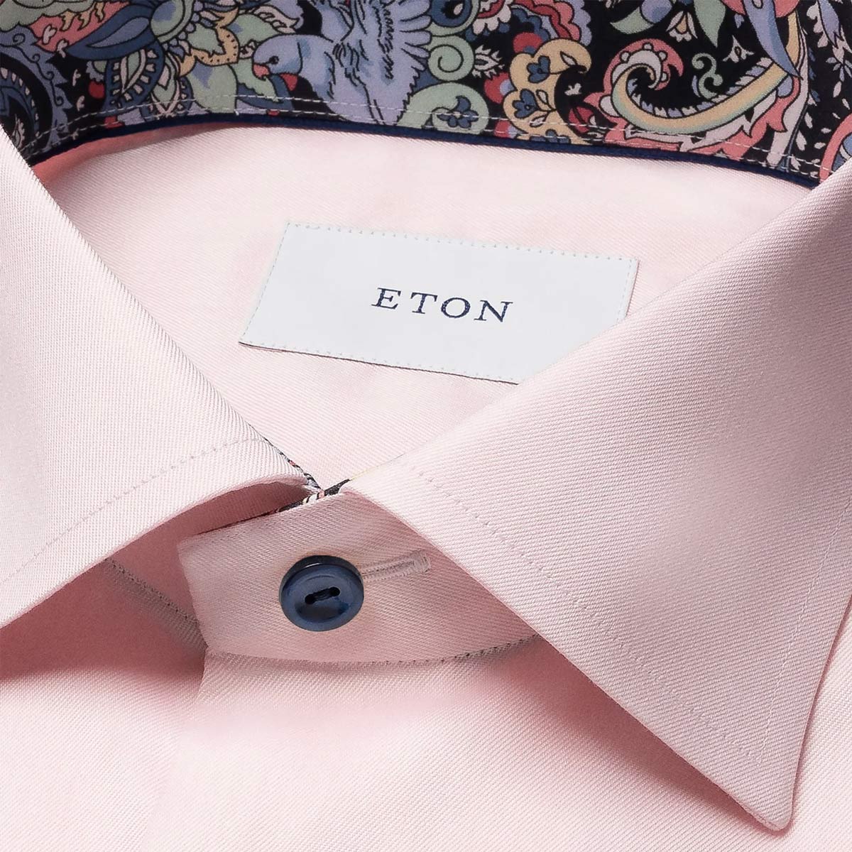 Pink Paisley Floral Contrast Signature Twill Slim Fit Shirt L/S SHIRTS Eton