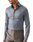 Dark Blue Filo di Scozia Slim Fit Shirt