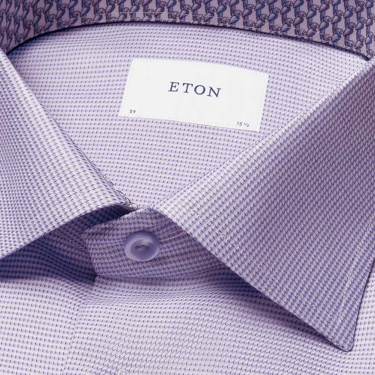 Purple Semi Dobby Slim Fit Long Sleeve Cotton Shirt L/S SHIRTS Eton