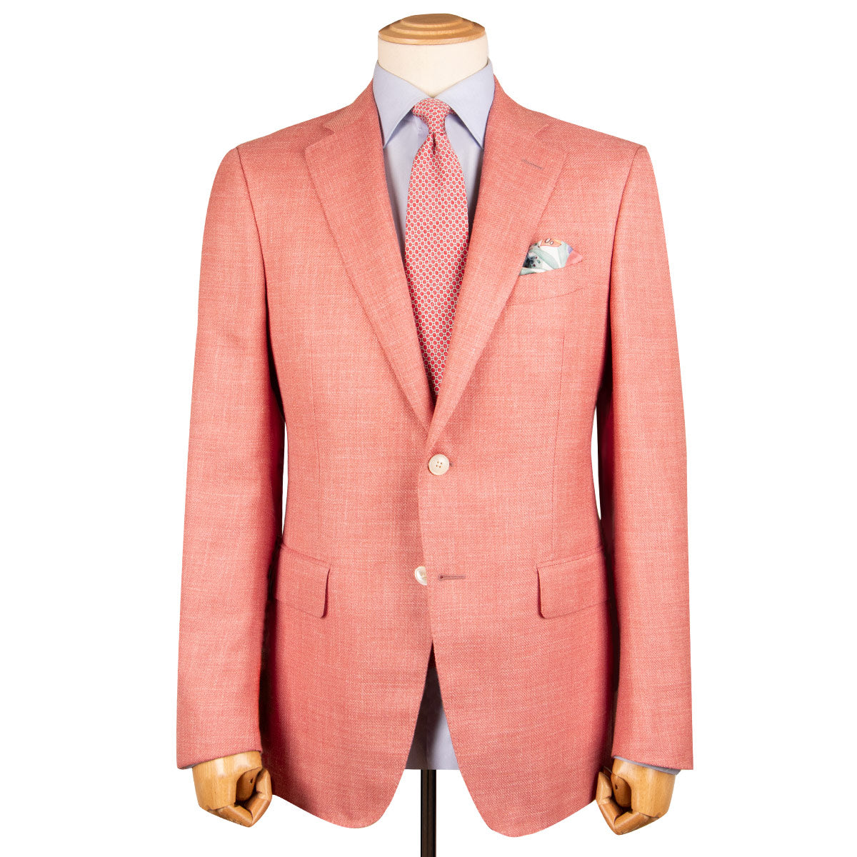 Salmon Pink Wool, Silk & Linen Jacket JACKETS Robert Old