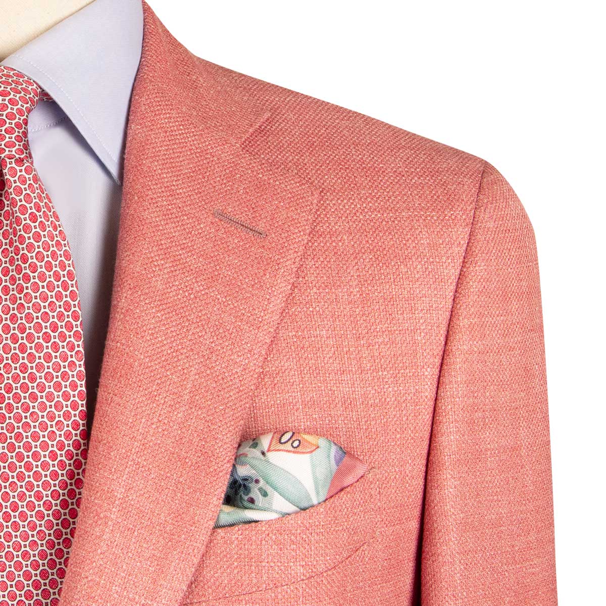 Salmon Pink Wool, Silk & Linen Jacket Robert Old