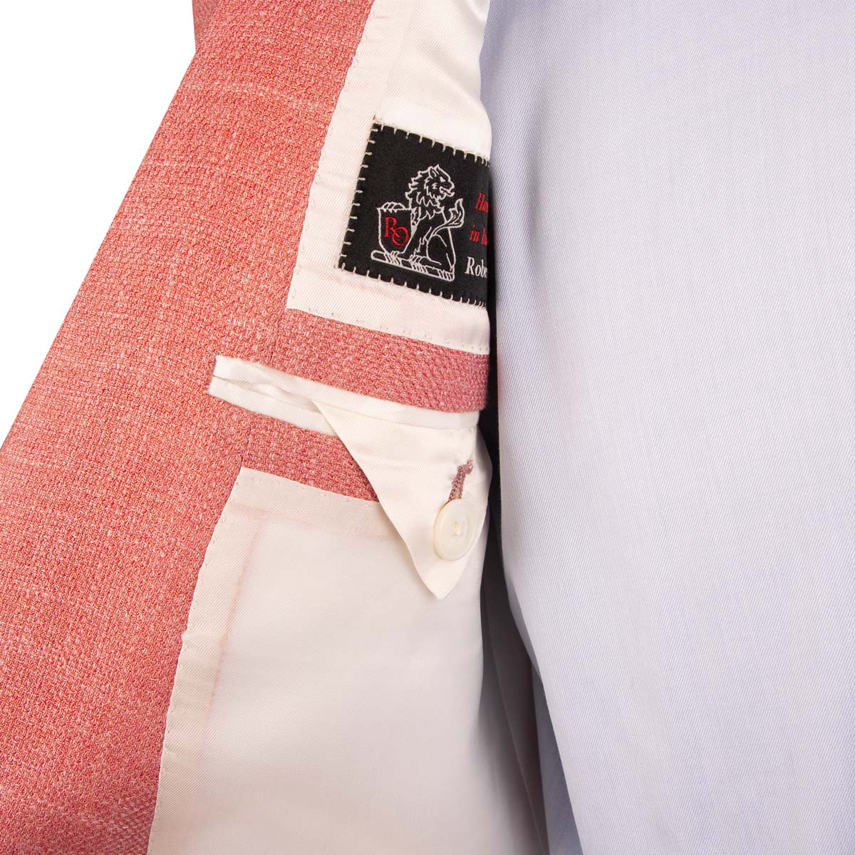 Salmon Pink Wool, Silk & Linen Jacket Robert Old