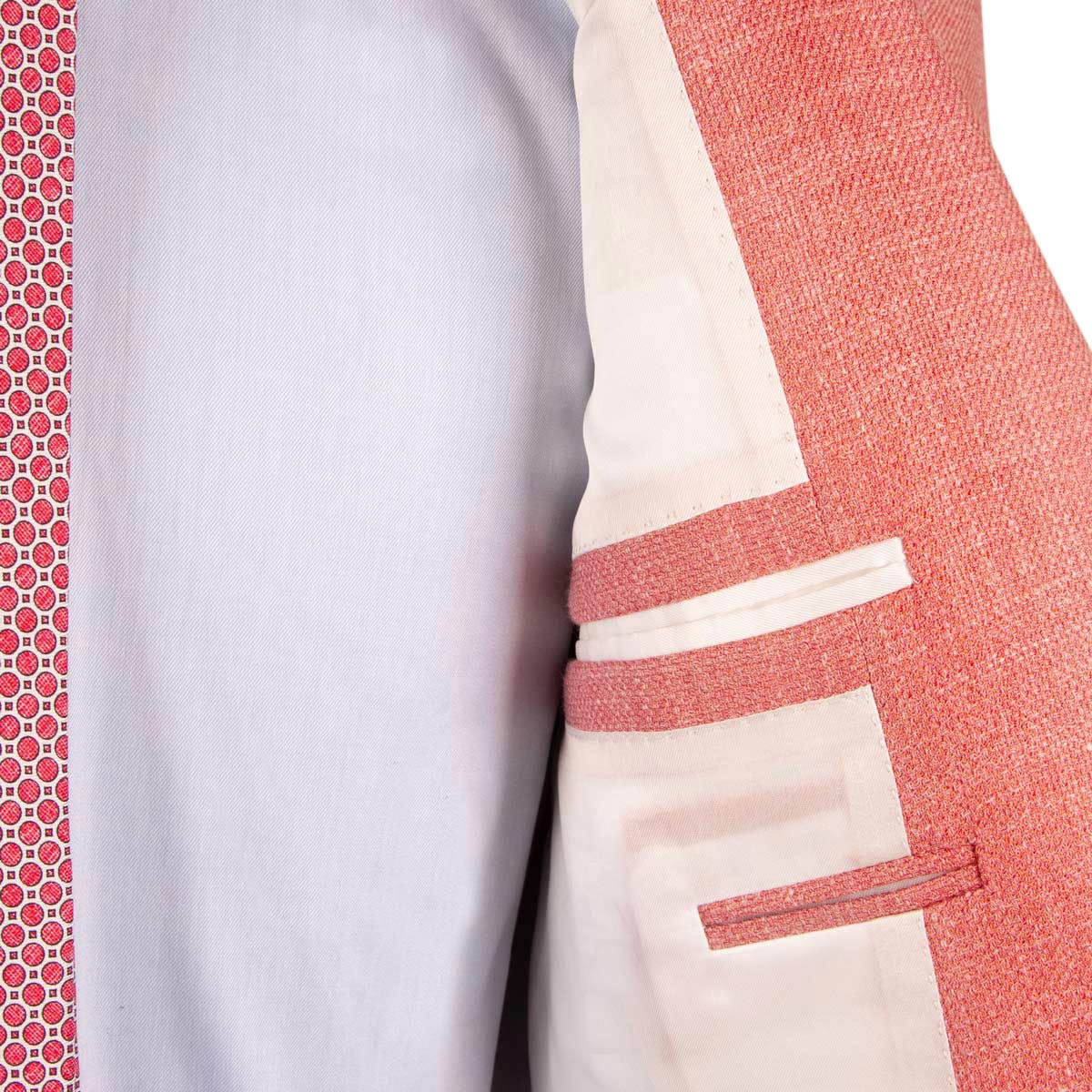 Salmon Pink Wool, Silk &amp; Linen Jacket Robert Old