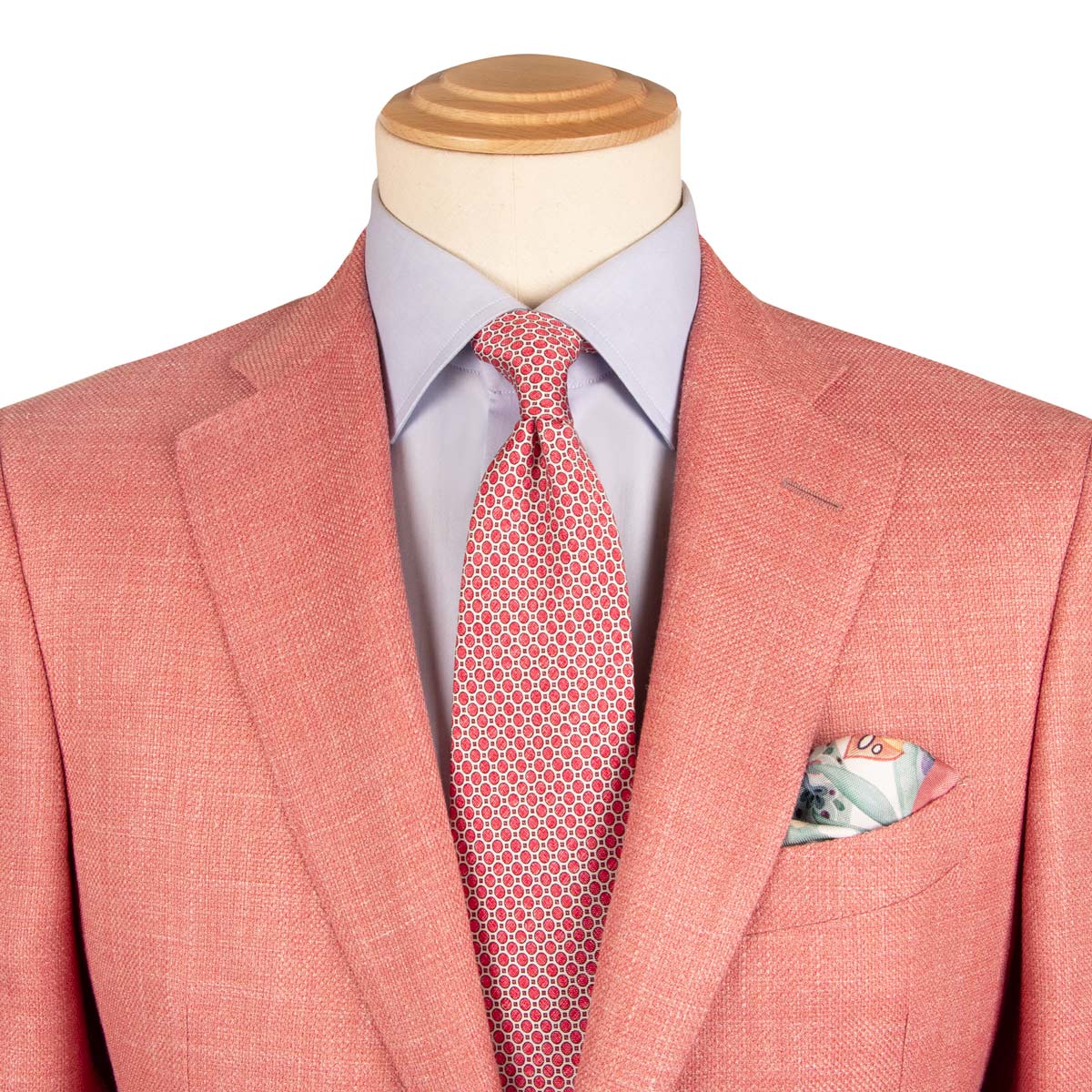 Salmon Pink Wool, Silk & Linen Jacket Robert Old