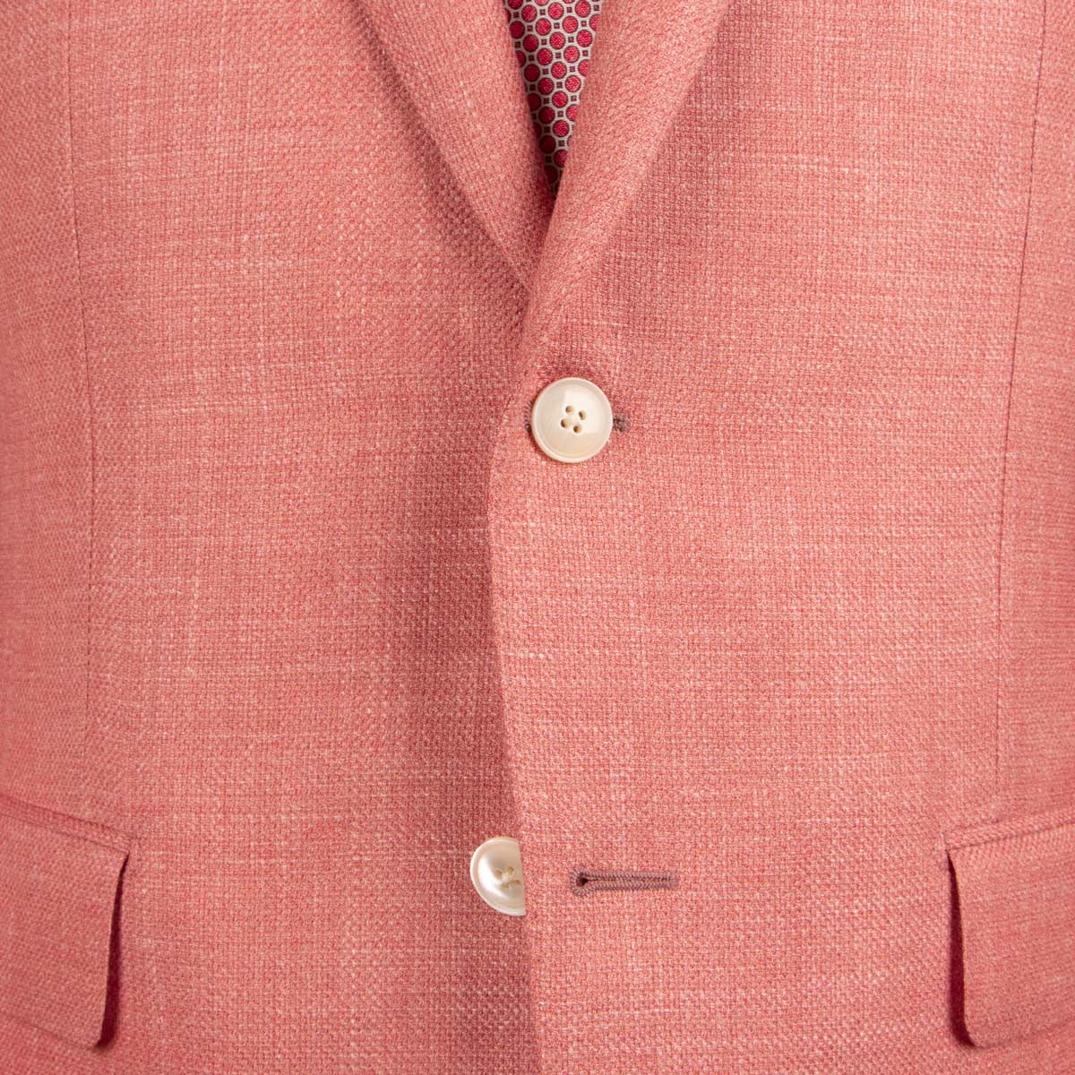 Salmon Pink Wool, Silk & Linen Jacket Robert Old