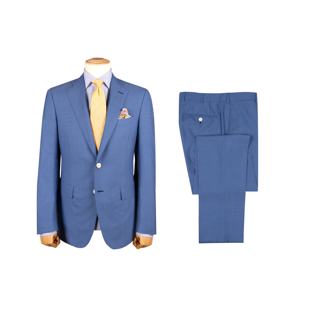 Bright Blue Pure Wool Suit Robert Old