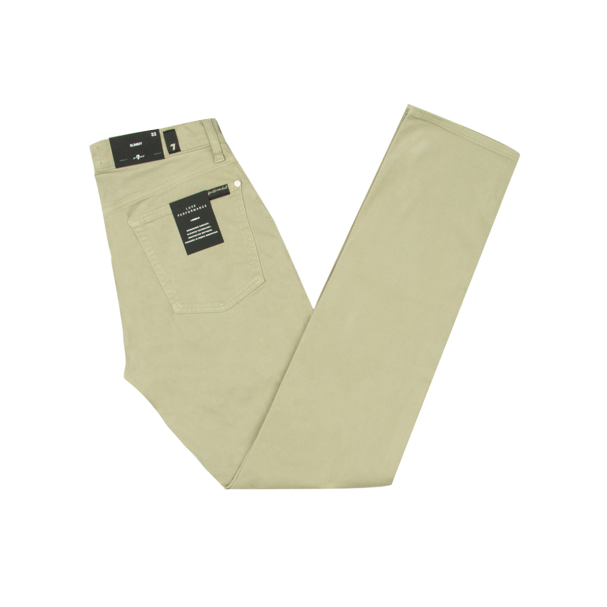 Beige Green Slimmy Stretch Sateen Russel Jeans JEANS 7 For All Mankind