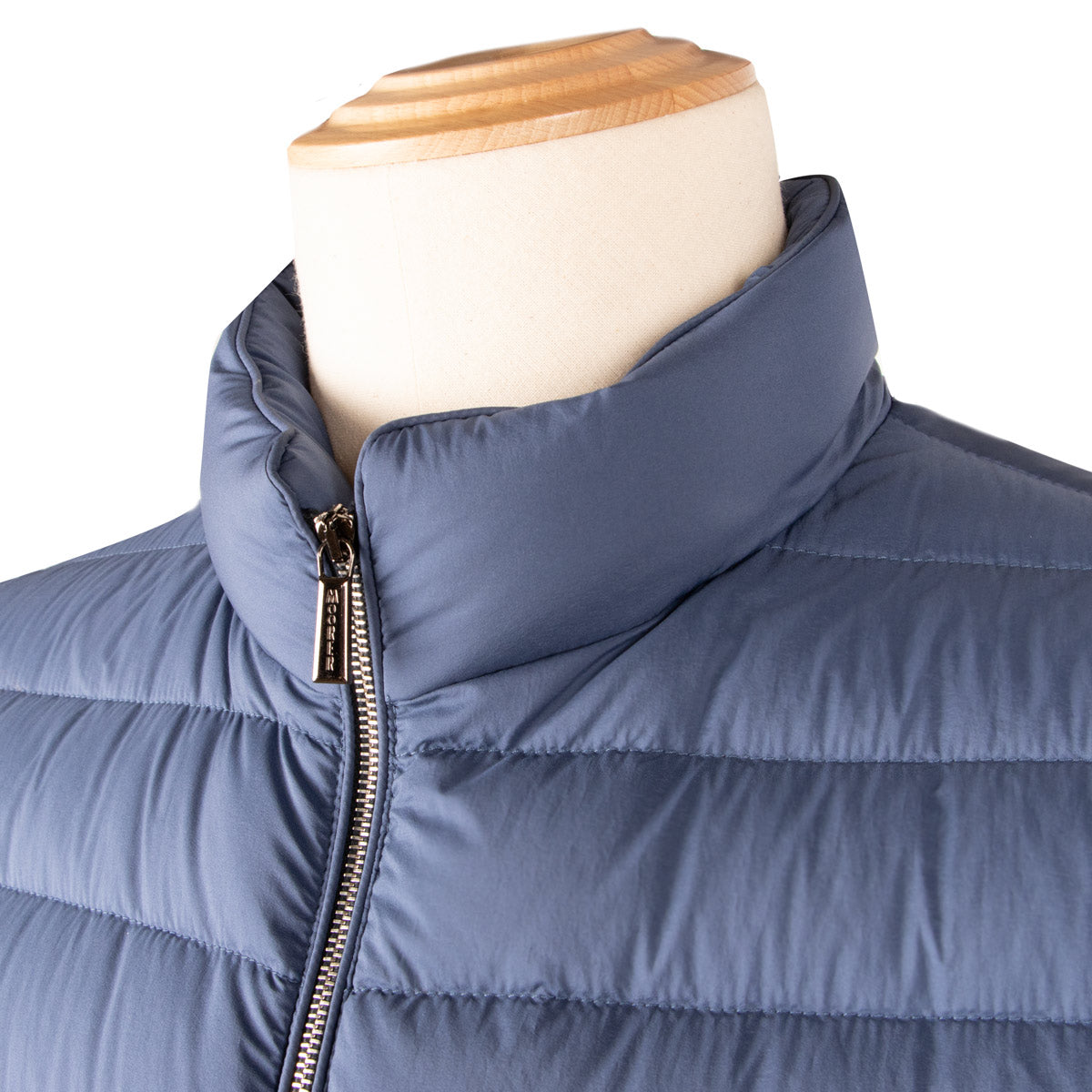 Moorer Indigo Blue 'Calaf' Down Filled Gilet BLOUSONS MooRER