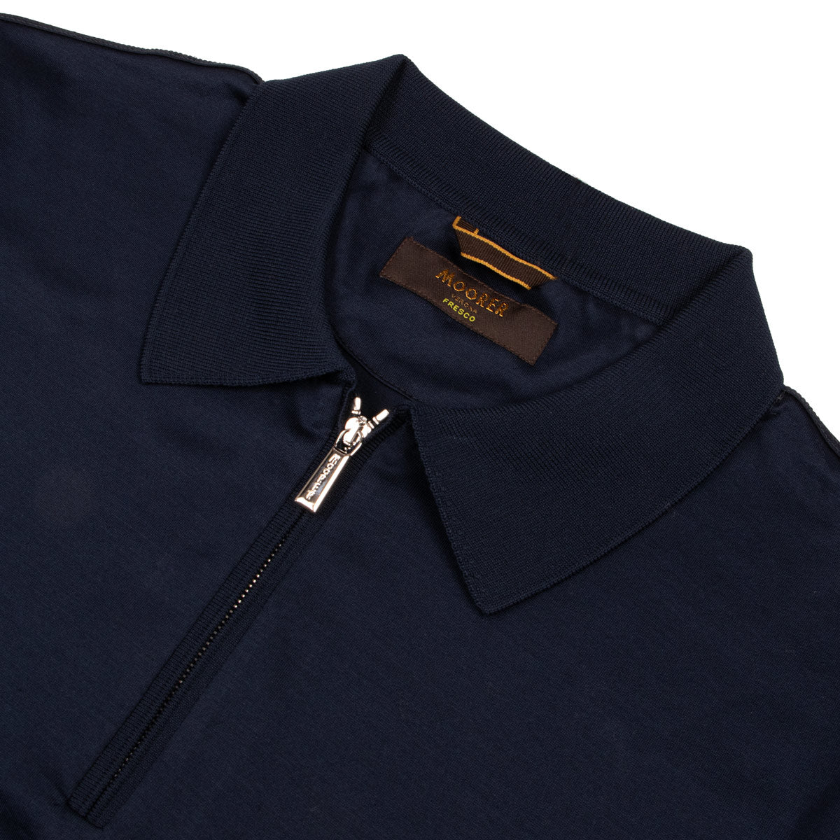 Navy 'Jericho' Zip Neck Polo S/S POLOS MooRER