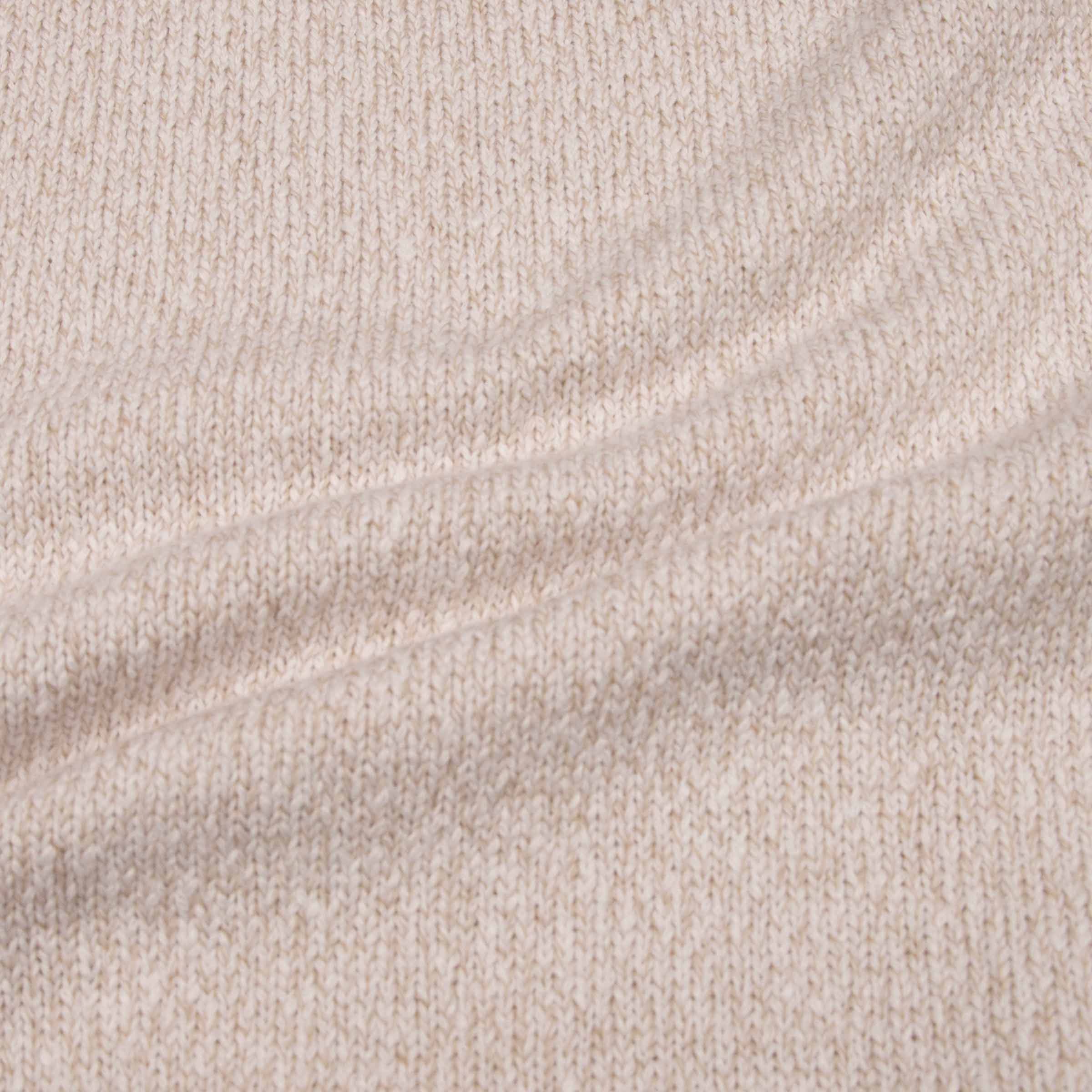 Beige Marl Crew Neck Cotton Sweater KNITWEAR FEDELI