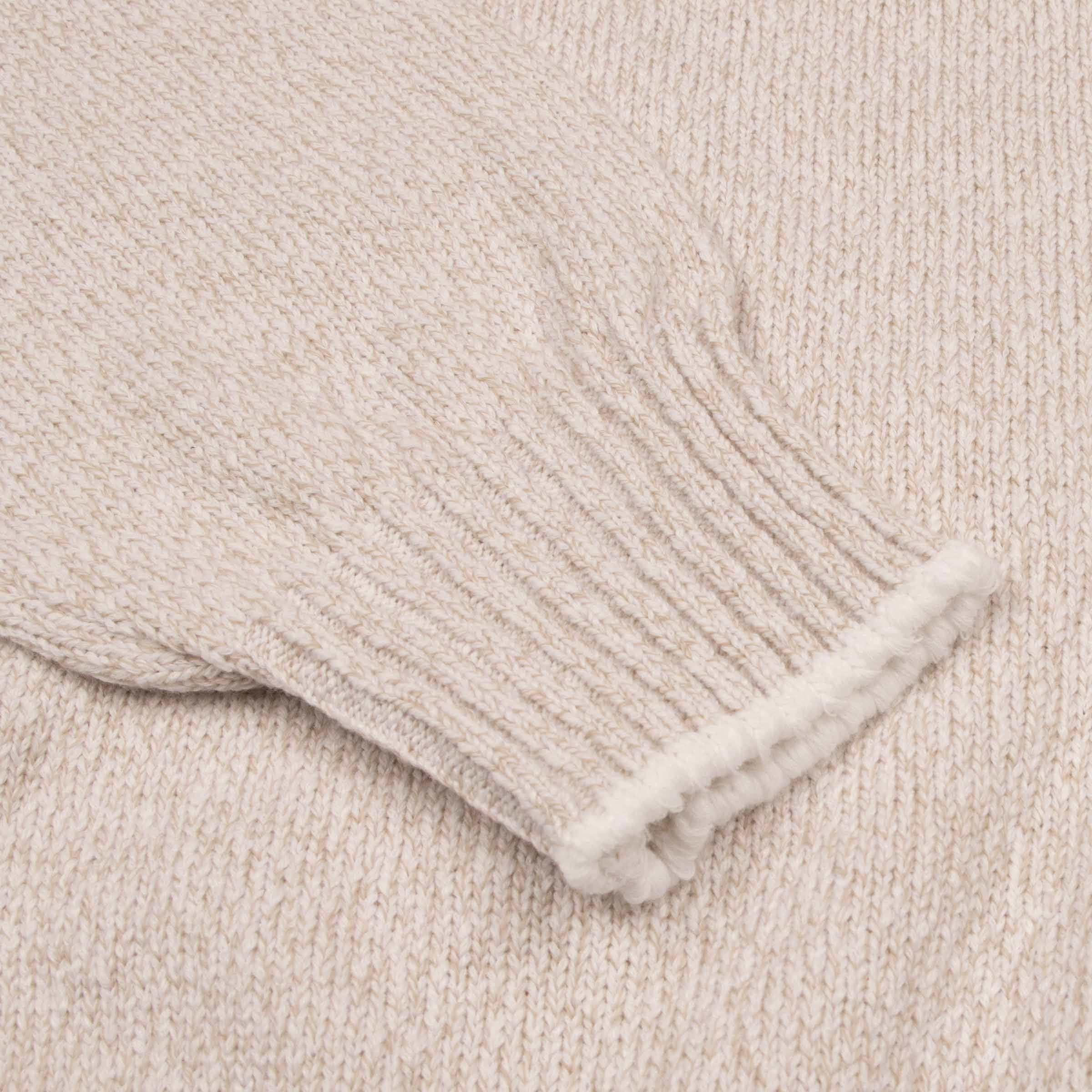 Beige Marl Crew Neck Cotton Sweater KNITWEAR FEDELI