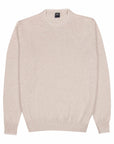 Beige Marl Crew Neck Cotton Sweater KNITWEAR FEDELI