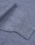 Blue Marl Cashmere and Linen Zip Neck Sweater KNITWEAR FEDELI